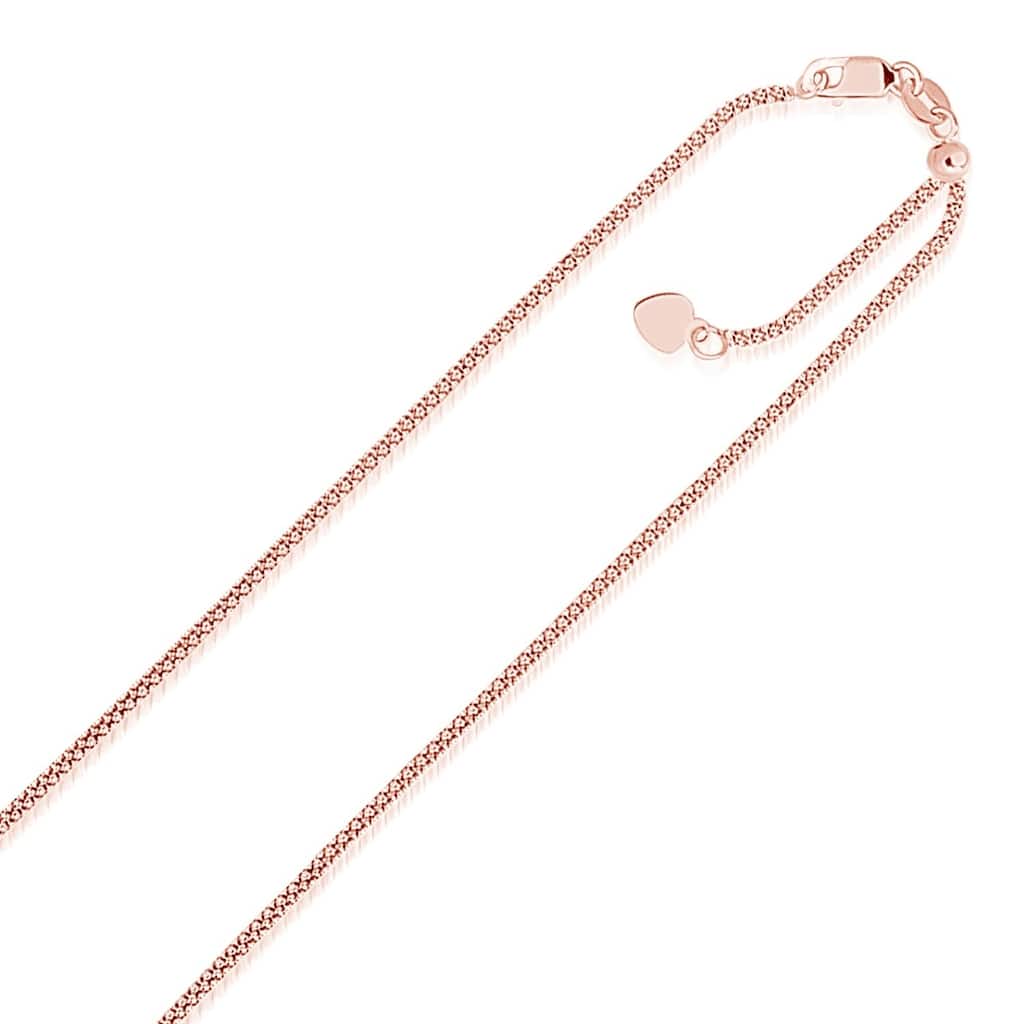 MayaMila 14k Rose Gold Adjustable Popcorn Chain 1.3mm
