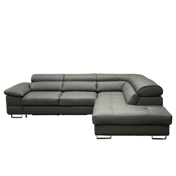 Costa Leather Sectional Sleeper Sofa Right Corner