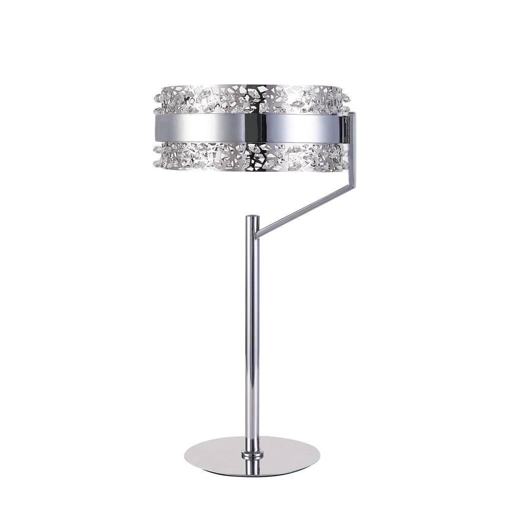 19.5" LED Chrome Table Lamp with Crystal Base