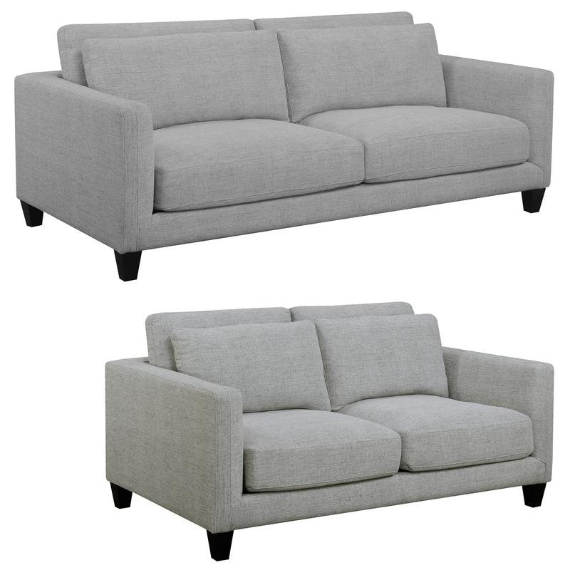 Shop Brayden Light Gray Mid Century Modern Sofa And Loveseat 85 5 X 42 X 34 On Sale Overstock 27366121