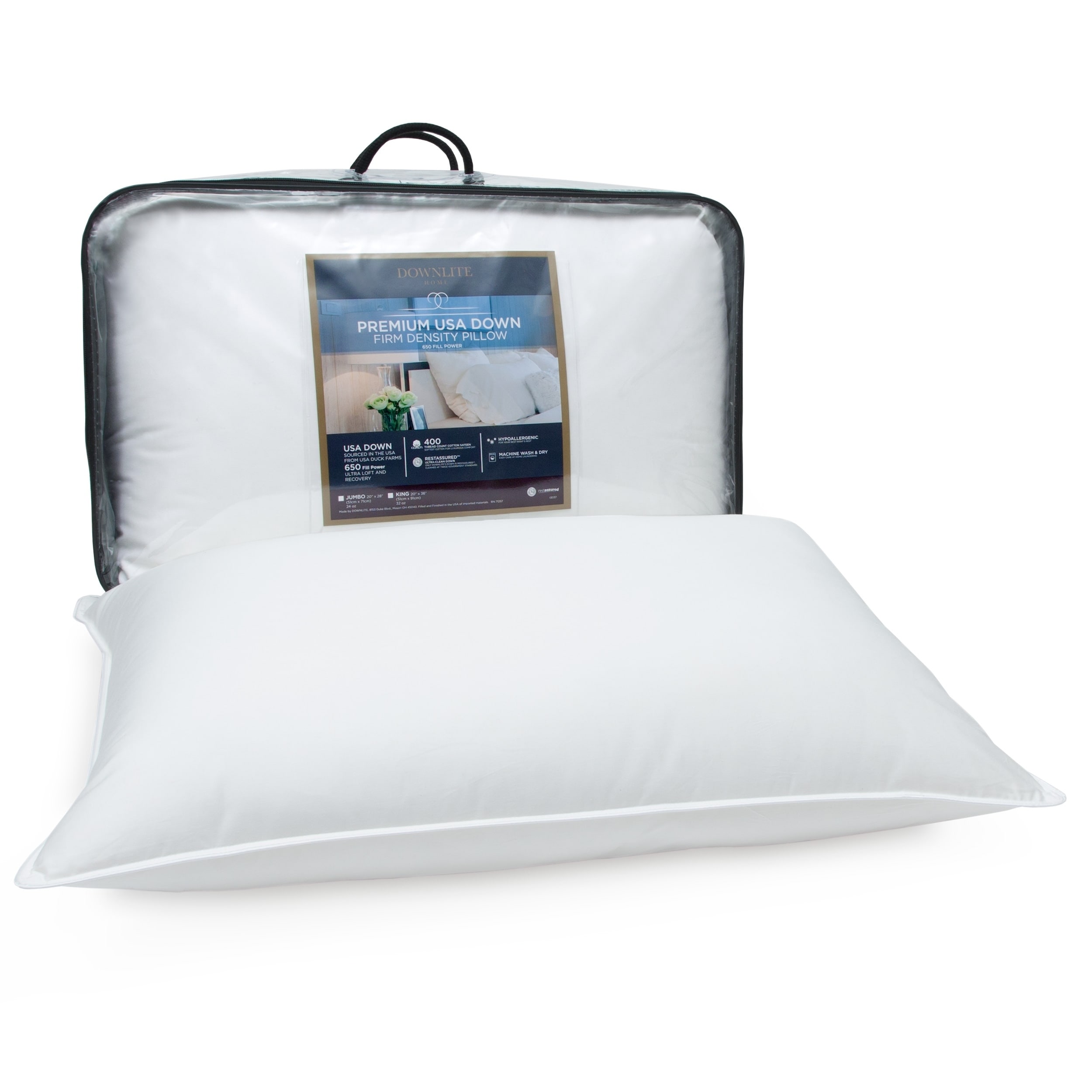 Shop Usa Origin 400 Tc Sateen White Down Pillow Free Shipping