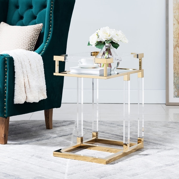 Silver Orchid Hinding Gold Acrylic Mirrored C-Table