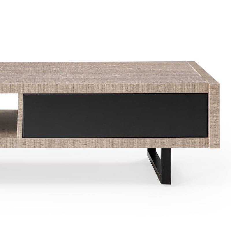 Mid-Century Modern Ash Living Room Coffee Table, Tan