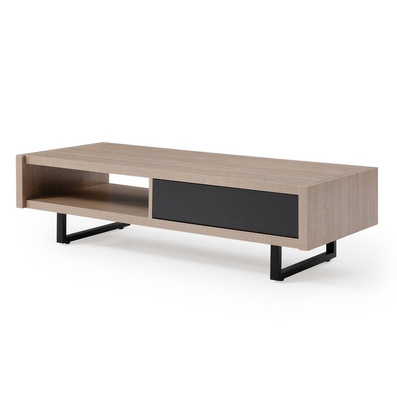 Mid-Century Modern Ash Living Room Coffee Table, Tan