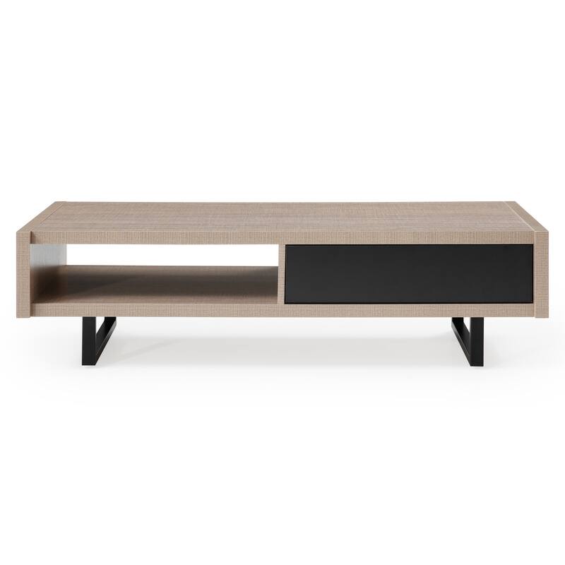 Mid-Century Modern Ash Living Room Coffee Table, Tan