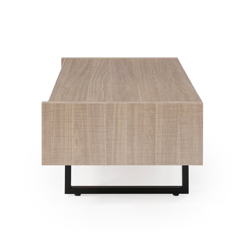 Mid-Century Modern Ash Living Room Coffee Table, Tan