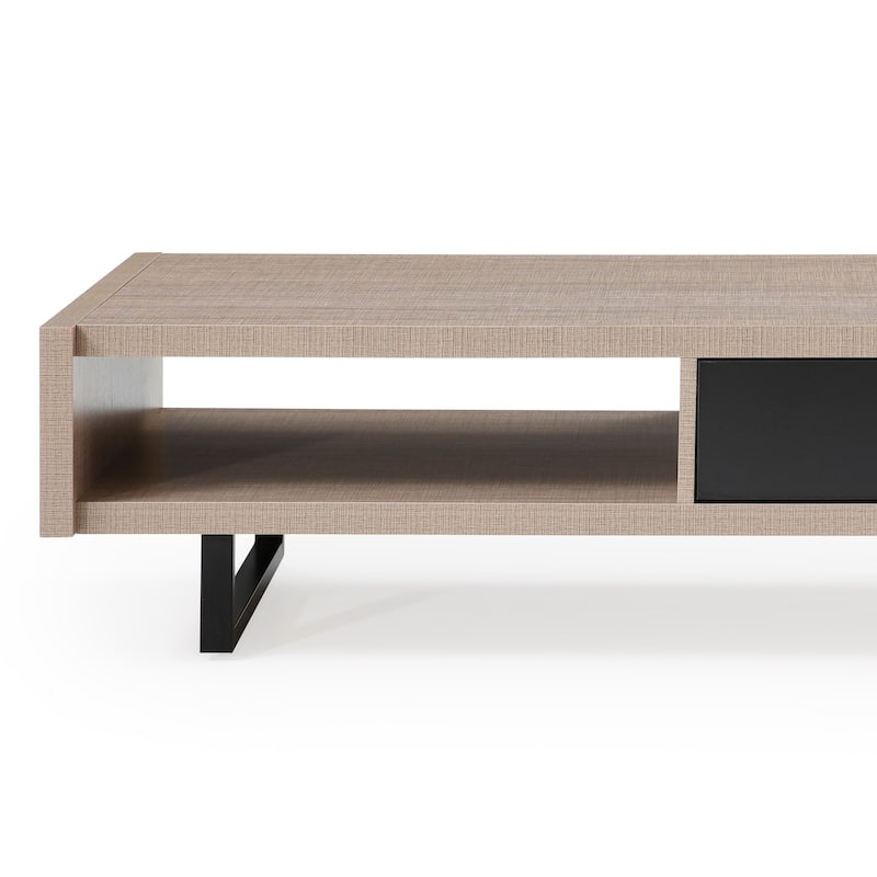 Mid-Century Modern Ash Living Room Coffee Table, Tan