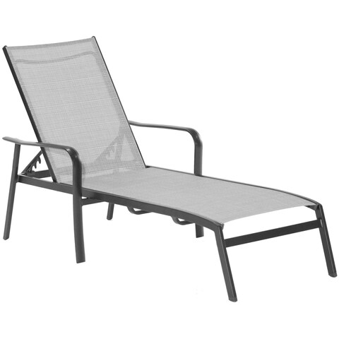 Hanover Foxhill All-Weather Commercial-Grade Aluminum Chaise Lounge Chair with Sunbrella Sling Fabric