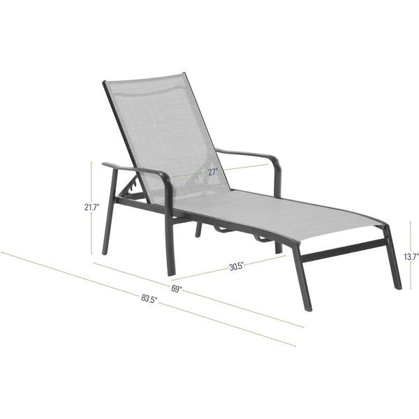 Hanover Foxhill All-Weather Commercial-Grade Aluminum Chaise Lounge ...