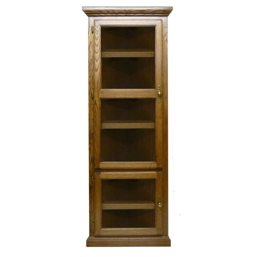 Traditional Corner Bookcase With Glass Doors 72h 27 X 27 F Corner