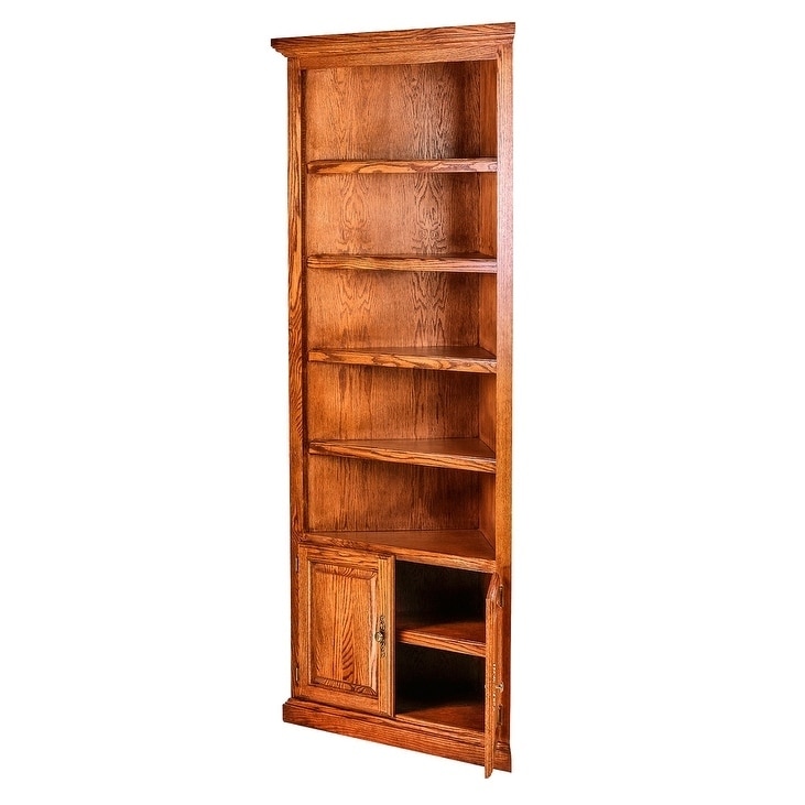 Shop Traditional Oak Corner Bookcase 27x27 From Corner W Lower