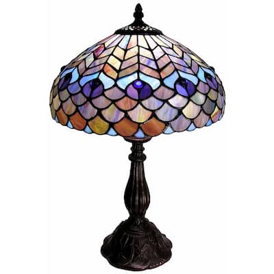 Tiffany-style Peacock Table Lamp