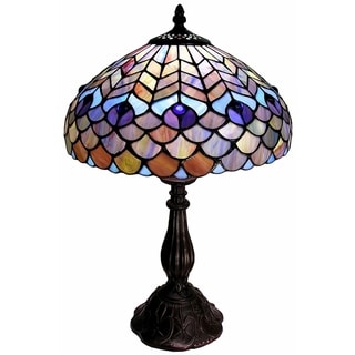 Tiffany-style Peacock Table Lamp