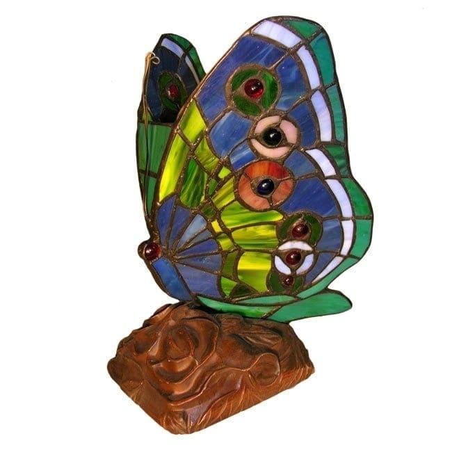 Warehouse of Tiffany Tiffany-style Green Butterfly Table Lamp
