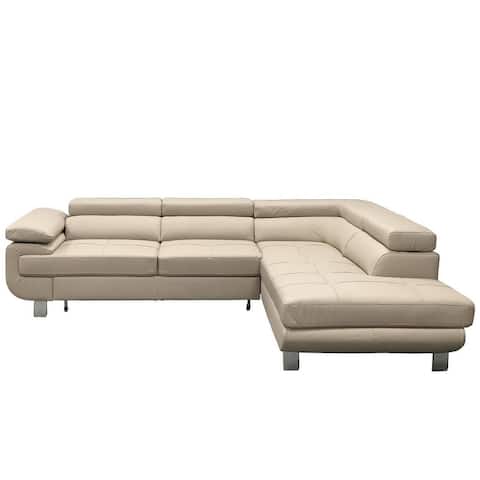 LOTUS Leather Sectional Sleeper Sofa, Right Corner