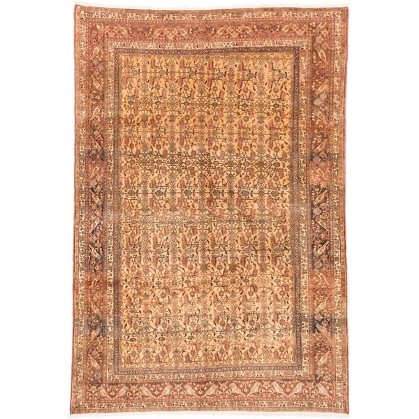 eCarpetGallery Hand-knotted Abadeh Light Gold Wool Rug - 6'11 x 10'0