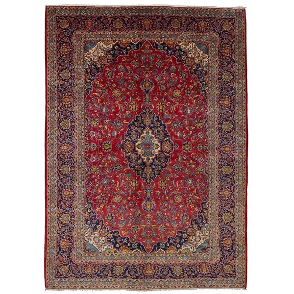 eCarpetGallery Hand-knotted Persian Vintage Red Wool Rug - 9'11 x 13'6