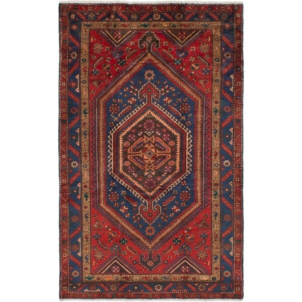eCarpetGallery Hand-knotted Hamadan Red Wool Rug - 4'9 x 7'9