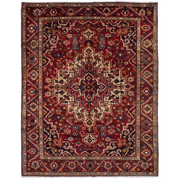 eCarpetGallery Hand-knotted Bakhtiar Dark Red Wool Rug - 7'7 x 9'10
