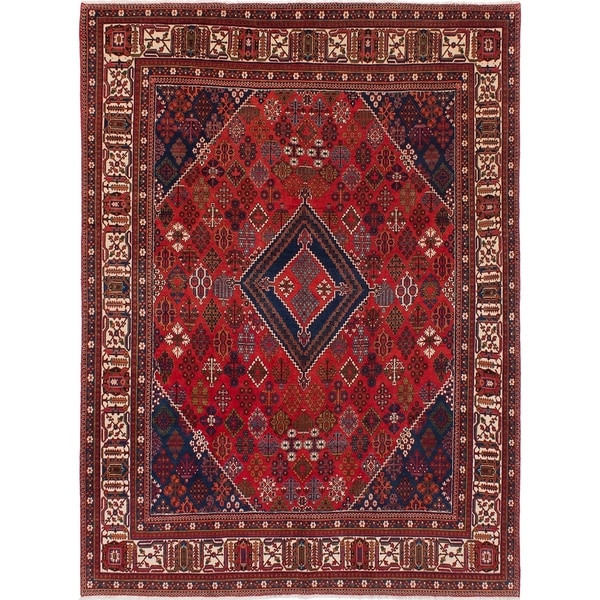 eCarpetGallery Hand-knotted Joshagan Red Wool Rug - 7'8 x 10'4