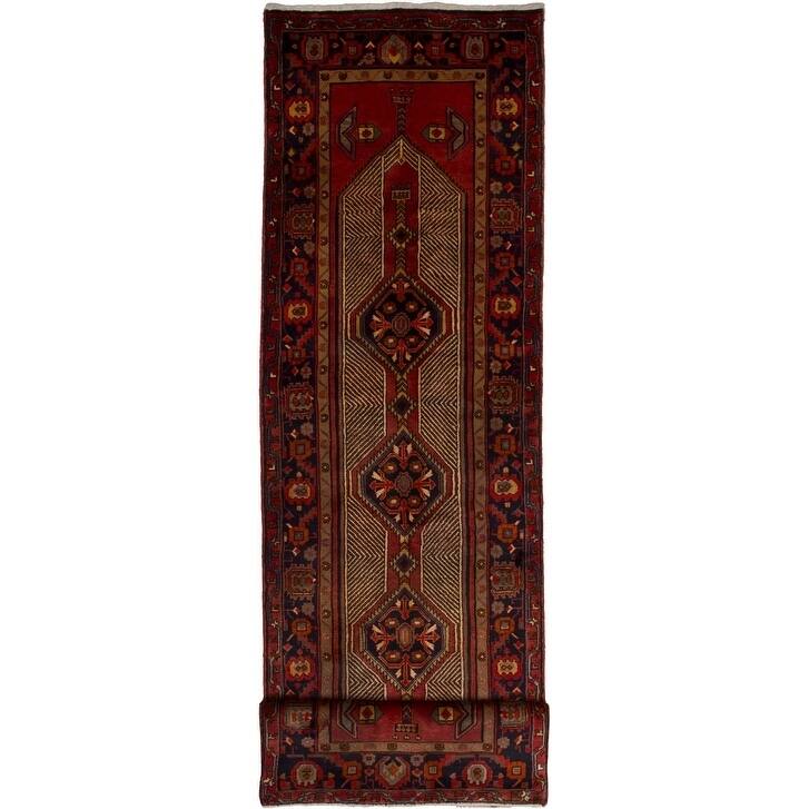 eCarpetGallery Hand-knotted Zanjan Red Wool Rug - 3'5 x 12'6