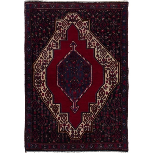 eCarpetGallery Hand-knotted Senneh Red Wool Rug - 2'7 x 3'8