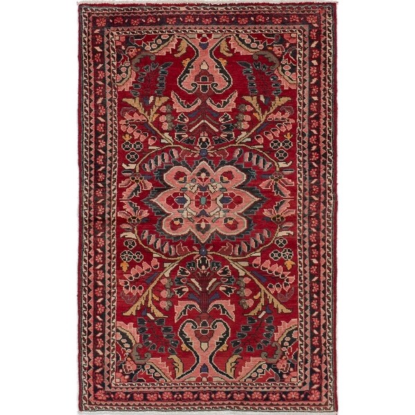 eCarpetGallery Hand-knotted Lilihan Red Wool Rug - 3'3 x 5'2