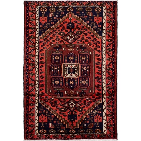 eCarpetGallery Hand-knotted Nahavand Dark Copper Wool Rug - 4'3 x 6'5