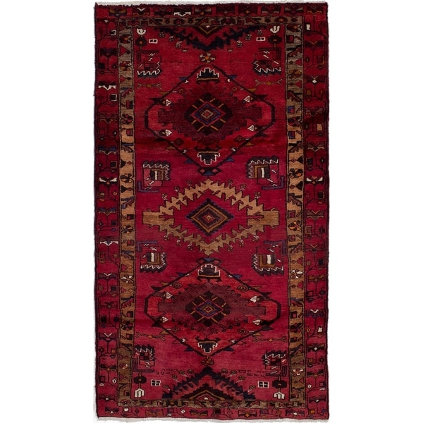 eCarpetGallery Hand-knotted Hamadan Red Wool Rug - 3'6 x 6'4