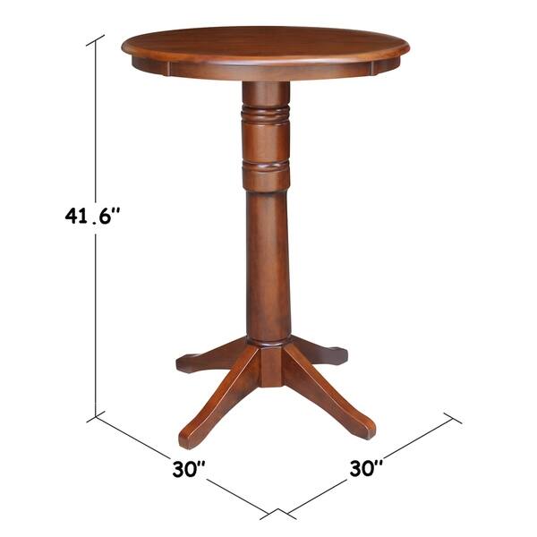 30" Round Pedestals Bar Height Table With 2 Bar Height Stools Bed