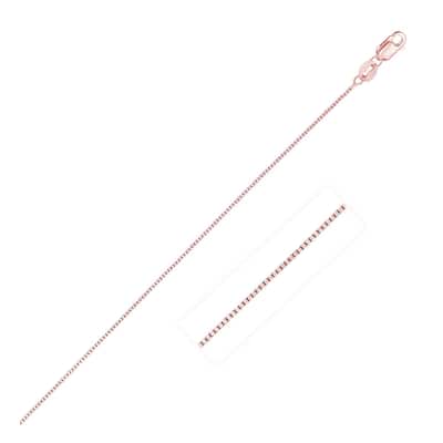 14k Solid Rose Gold Classic Box Chain Necklace 0.4mm