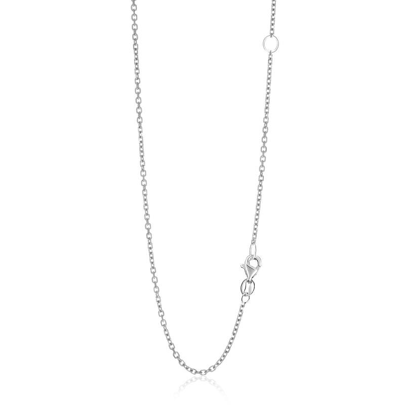 14k Solid White Gold Adjustable Cable Chain Necklace 1.5mm