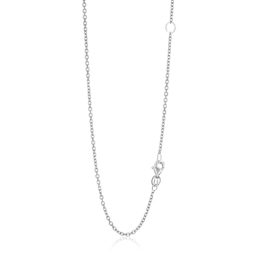 14k Solid White Gold Adjustable Cable Chain Necklace 1.5mm