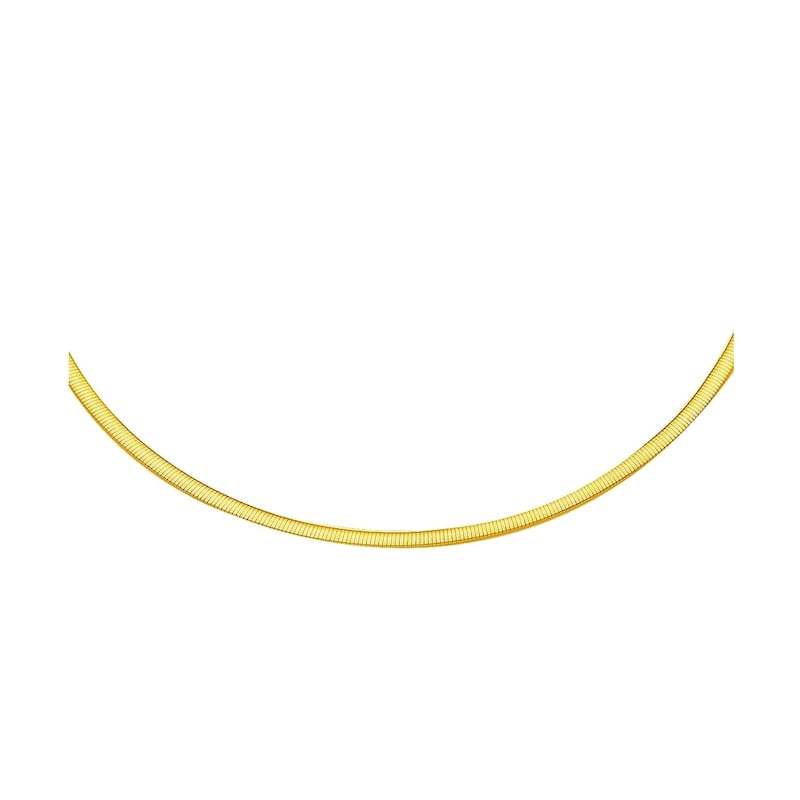 2.5mm 14k Two Tone Yellow White Gold Reversible Omega Chain