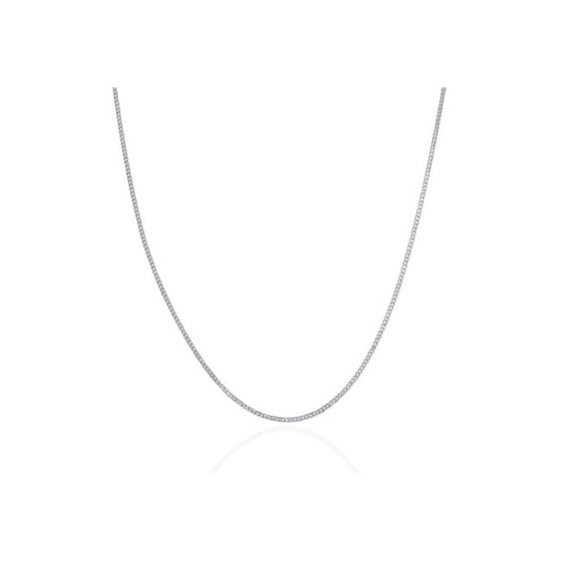 10k Solid White Gold Gourmette Chain Necklace 1.5mm