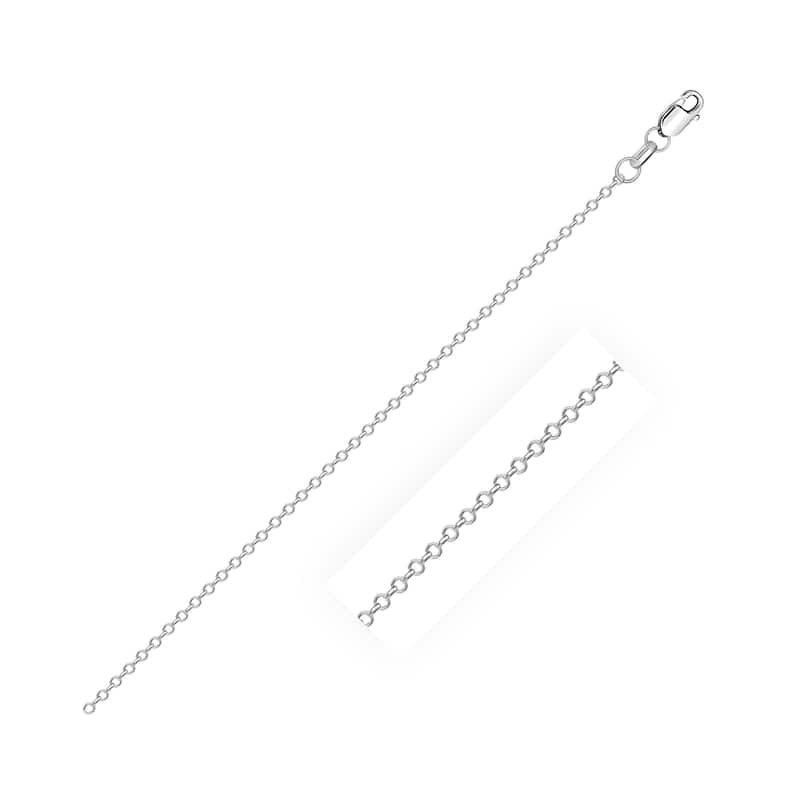 14k White Gold Cable Link Chain 0.8mm