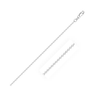 14k White Gold Cable Link Chain 0.8mm