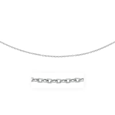 3.5mm 14k White Gold Pendant Chain with Textured Links