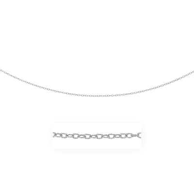 2.5mm 14k White Gold Pendant Chain with Textured Links