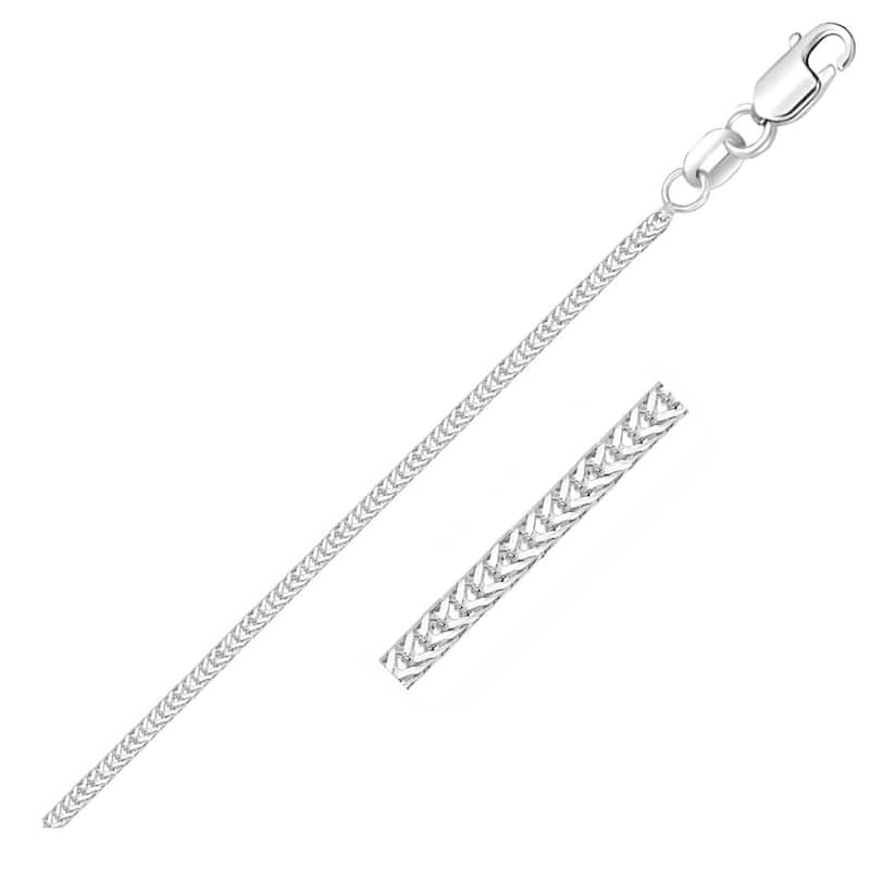 14k White Gold Foxtail 1.0mm Chain Necklace