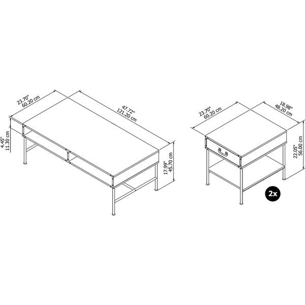Shop Ironworks Living Room Table Set From Kathy Ireland Home By