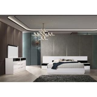 Best Master Furniture 5 Pieces Black/ White Platform Bedroom Set