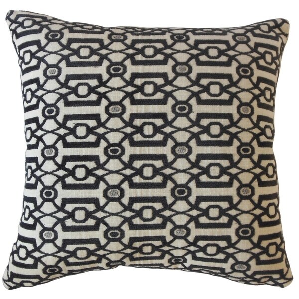 Saadet Crewel Throw Pillow Onyx