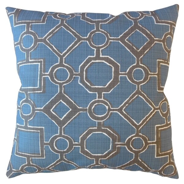 Welda Geometric Throw Pillow Slate Blue