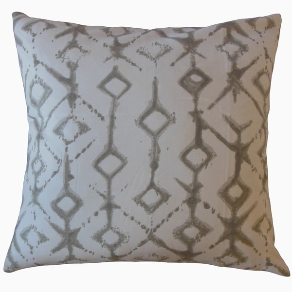 Kaniel Ikat Throw Pillow Ecru