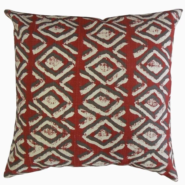 Barbod Ikat Throw Pillow Sangria