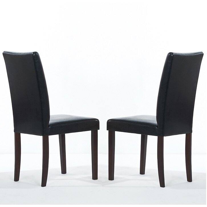 Bi-cast Leather Shino Black Dining Chairs (Set of 4)