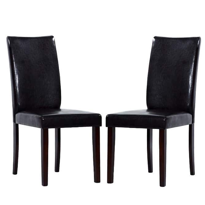 Bi-cast Leather Shino Black Dining Chairs (Set of 4)