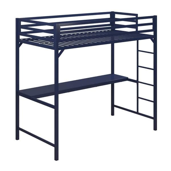 Shop Porch Den Wilkesboro Black Blue Silver Metal Twin Loft Bed