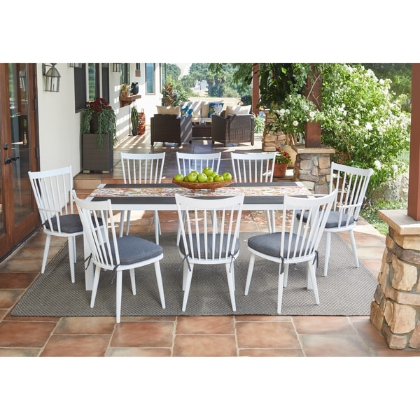 Handy Living Buena Vista 9-piece White Indoor/Outdoor Dining Set